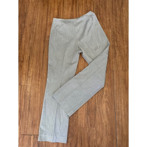Akris Punto Gray Pinstripe High Rise Wide Leg Pants 8/ 32" X 30" Side Zip Belt - Picture 10 of 16
